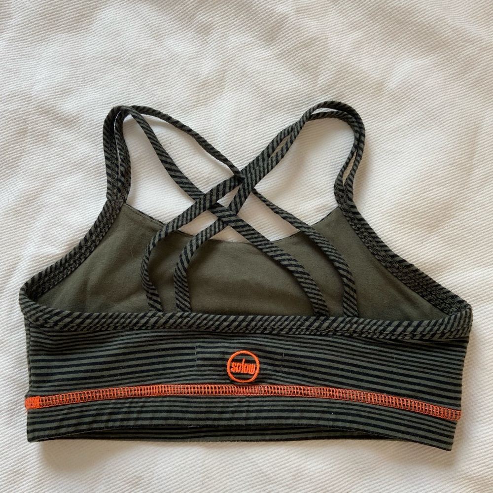 Orange black and green SOLOW sports bra